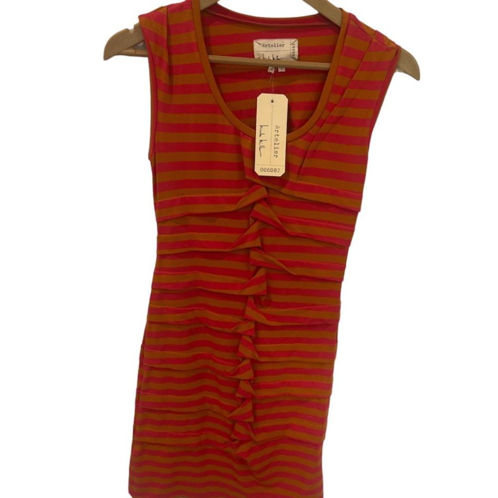 Nicole Miller NWT Ruched Jersey Dress Cora; and Tangerine Size Small